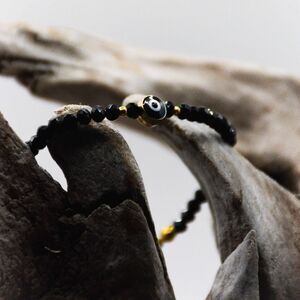 🧿 Black Evil Eye Bracelet Gold Rhinestones Crystals NEW From Turkey